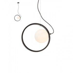 Suspensie Kleidi, negru mat, lemn negru, sticla, 1XE14, 01-2320