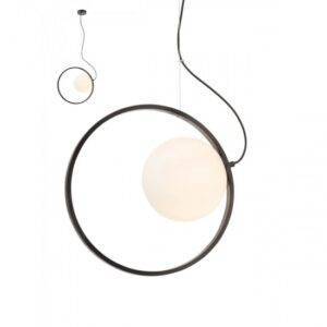 Suspensie Kleidi, negru mat, lemn negru, sticla, 1XE27, 01-2322