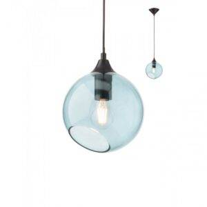 Suspensie Nido, negru, sticla bleu, 1XE27, 01-2324