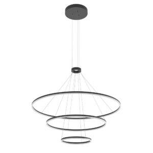 ORBIT 01-2247 LUSTRA LED 200W D1500+1000+600 DIMABILA TRIAC, NEGRU MAT, 3000K, 21410lm