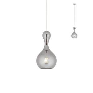 PENDUL REDO LOB 1XE27 D180 CROM STICLĂ FUME, 01-2256