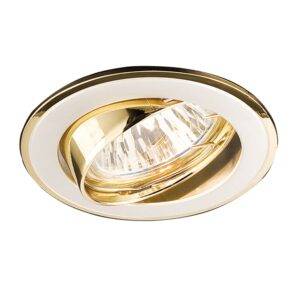 Spot incastrat ELC 229B 70006, GU10, orientabil, perla argint / aur