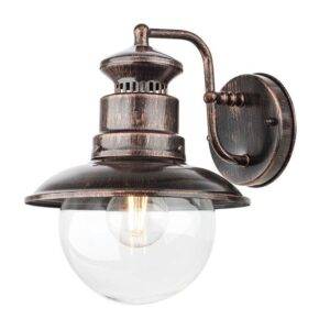 Aplica in jos exterior Scott, 1 x E27, neagra cu patina cupru, 9045