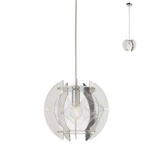 Suspensie Arcadia, 1 x E14, D 24 cm, cromata, 01-1245