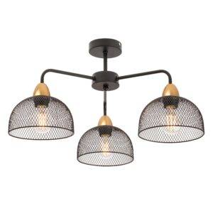 Plafoniera Tamis 01-1570, 3 x E27, negru mat + aur mat