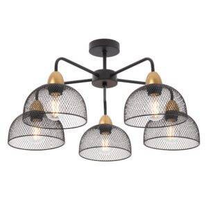 Plafoniera Tamis 01-1571, 5 x E27, negru mat + aur mat