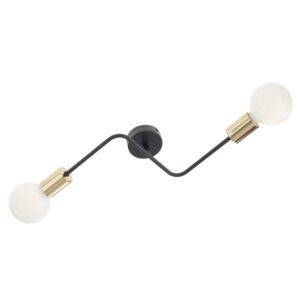 Plafoniera Yak 01-1668, 2 x E27, negru mat + auriu