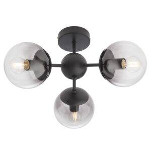 Plafoniera Semia 01-2176, 3 x E14, negru + transparent