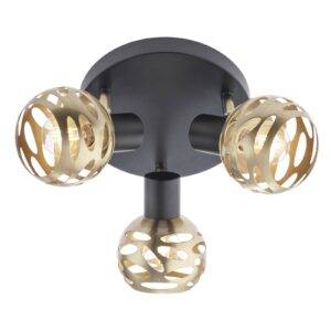 Plafoniera Torn 04-518, 3 x E14, negru mat + bronz