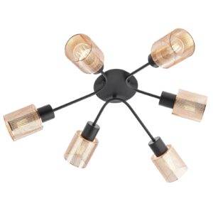 Plafoniera Pons 04-526, 6 x E27, negru mat + aur roz