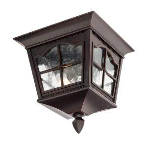 Plafoniera pentru exterior YORK E14 2X42W IP44, negru antic cu patina maro, 9650
