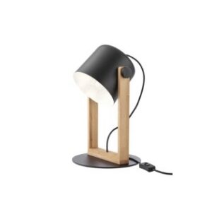 Veioza Smarter Pooh, 1 x E27, Negru mat/ lemn de fag natur, 01-2404
