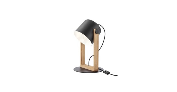 Veioza Smarter Pooh, 1 x E27, Negru mat/ lemn de fag natur, 01-2404