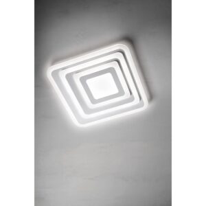 Plafoniera LED Stratos 82W, lumina calda / naturala/ rece, telecomanda, dimabila, acril satinat + alb mat, 01-2337