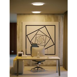 Plafoniera LED Memo, 24W, lumina calda, rotunda, neagru mat, 05-945