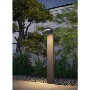Stalp exterior LED Embo, 10W, 655lm, lumina calda, IP54, H 78 cm, gri inchis, 90280