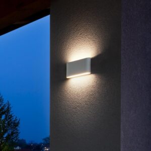 Aplica exterior Redo Klippe, Alb mat, LED SMD 12W, IP54, 9622