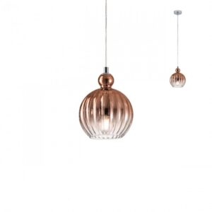 PENDUL REDO PLUMEN 1X40W E14 D150 CROM, STICLĂ CUPRU DEGRADE, 01-2064