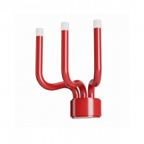 LUXOR - Art.01-3226 Aplică pentru interior, echipată cu LED-uri SMD 12W cu temperatura de culoare alb cald 3000K. , structură din metal și aluminiu vopsită rosu lucios dispersoare din acril satinat.