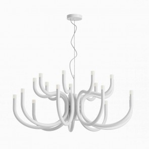 Candelabru Redo LUXOR, 81W, alb cald 3000K , structură din metal și aluminiu vopsită alb lucios dispersoare din acril satinat, 01-3231