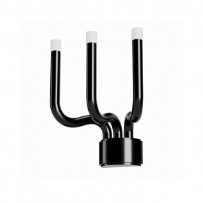 LUXOR - Art.01-3307 Aplică pentru interior, echipată cu LED-uri SMD 12W cu temperatura de culoare alb cald 3000K. , structură din metal și aluminiu vopsită negru lucios dispersoare din acril satinat.