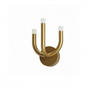 LUXOR - Art.01-3345 Aplică pentru interior, echipată cu LED-uri SMD, structură din metal și aluminiu vopsită auriu mat dispersoare din acril satinat. LED, 12W, 1063 lumeni, alb cald 3000K.