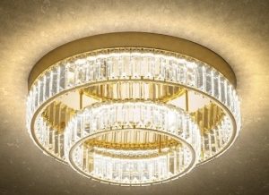 Candelabru auriu cristal Akala , LED 49W, 3000K- IAK CR S+L