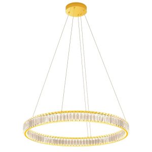 LUSTRĂ CRISTAL AKALA, auriu, LED 49W, 3000K, D.800, Dimabila in 3 pași, IAK PR L