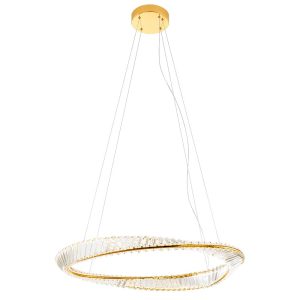 Lustră cristal Incanti aurie Oblige , LED 52W,  CCT 3000K/4000K/6000K, D.1000, 6240lm- IOB PXL 11