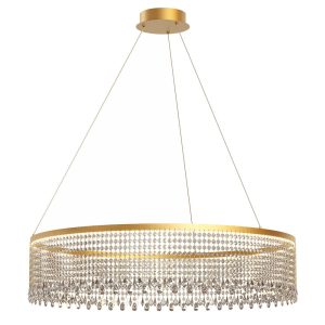 Vanesia Suspensie cristal 57W, D1000, auriu periat, cu posibilitate de selectare a temperaturii de culoare a luminii, 3000K/ 4000K/6000K, 7100Lm, IVA PR XL 11