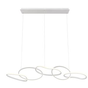 Suspensie Redo Bias, alb mat, LED CCT, 9433 lumeni, 3000K/4500K/6500K, L.150 cm, Dimabila 3 trepte, 01-3391