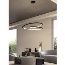 Lustra Redo Storm, negru mat, led CCT 3000/4000/6000K, 60W, 7328 lm, D.80 cm, Dimabila 3 trepte, 01-3378