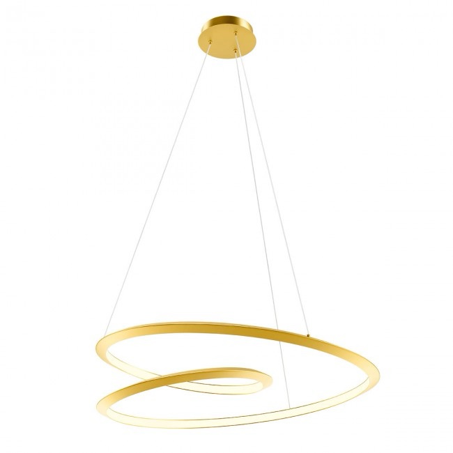 Lustra Redo Storm, auriu mat, led CCT 3000/4000/6000K, 60W, 7328 lm, D.80 cm, Dimabila 3 trepte, 01-3377
