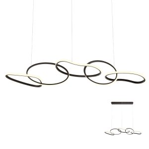 Suspensie Redo Bias, negru mat, LED CCT, 9433 lumeni, 3000K/4500K/6500K, L.150 cm, Dimabila 3 trepte, 01-3393