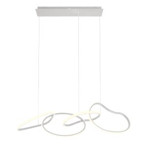 Suspensie Redo Bias, alb mat, LED CCT, 90W, 9433 lumeni, dimabila 3 trepte, 3000K/4500K/6500K, L.120 cm, 01-3388