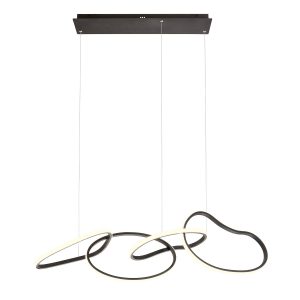 Suspensie Redo Bias, negru  mat, LED CCT, 90W, 9433 lumeni, dimabila 3 trepte, 3000K/4500K/6500K, L.120 cm, 01-3390