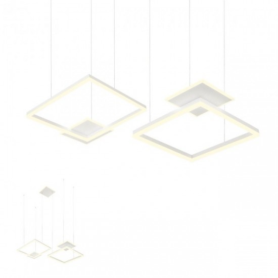 LUSTRĂ REDO SIGUA LED SQ 137W 3000K Alb mat, dimabila in 3 trepte 01-2614