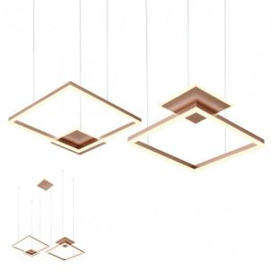 LUSTRĂ REDO SIGUA LED SQ 137W 3000K CAFENIU MAT, Dimabila in 3 trepte, 01-2616