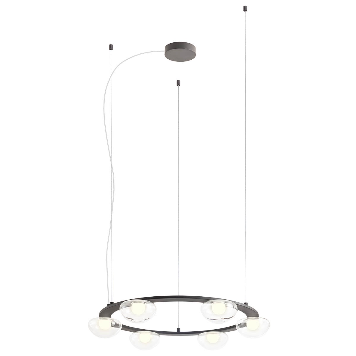 Lustra Redo Sinclair, negru mat, D. 65cm, led 37,2W, 3000K, 4542 lm, CRI93, 01-3248
