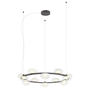 Lustra Redo Sinclair, negru mat, D. 80cm, led 74,4W, 3000K, 7791 lm, CRI93, 01-3310