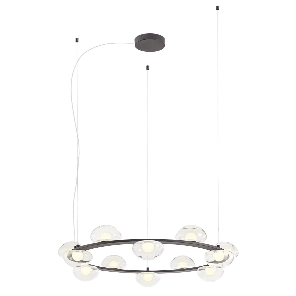 Lustra Redo Sinclair, negru mat, D. 80cm, led 74,4W, 3000K, 7791 lm, CRI93, 01-3310