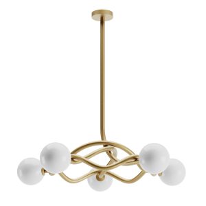 Lustra Redo Confusio, auriu mat, sticla, 5XE14, D.96 cm, 01-3258