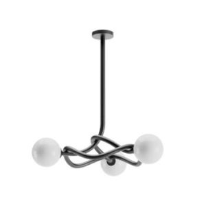 Lustra Redo Confusio, negru mat, sticla, 3XE14, D.76 cm, 01-3257