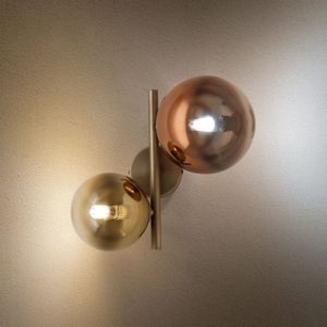 APLICA REDO ROY 2X10W G9 MATT BRASS/GOLD+COFFEE IP20, 01-2778