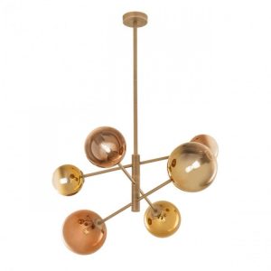 LUSTRĂ REDO ROY 6X10W G9 MATT BRASS/GOLD+COFFEE IP20, 01-2780