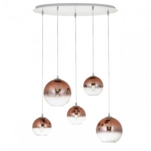 Lustra Redo BOWL, crom, sticla cuprata, 5X42W E27, 01-2080