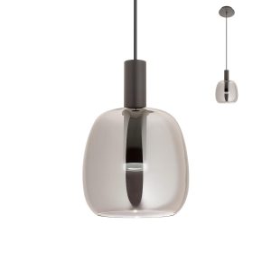 CANDELA SUSPENSIE Redo LED 8W 3000K , 624Lm, Negru/ sticlă fumurie , 01-1820
