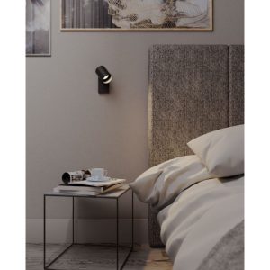 Aplica CORINTH, negru /negru, GU10, 1 x max 7W, Redo 01-3421