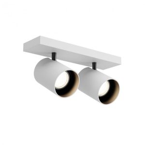 Miniproiector dublu de interior CORINTH – Art. 01-3440, Redo, H100 2 X GU10, Alb Mat/ interior negru mat.