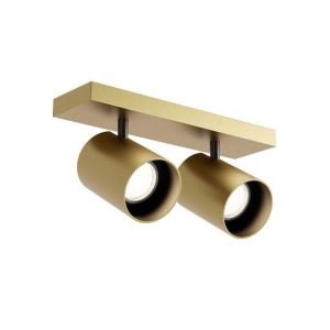 Miniproiector dublu de interior CORINTH – Art. 01-3441, Redo, H100 2 X GU10, Auriu Mat/ interior negru mat.